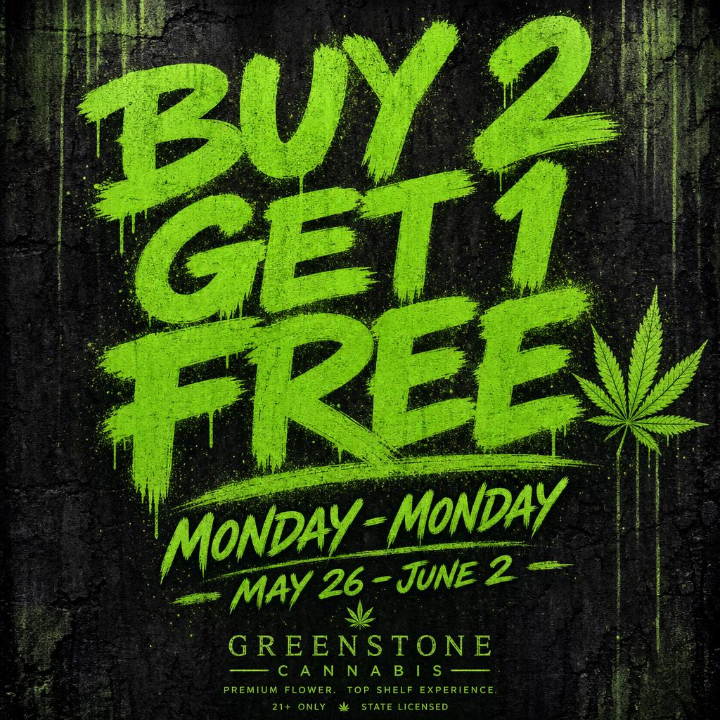 Buy 2 get 1 free promotion, Monday to Monday